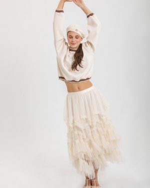 Falda tul beige